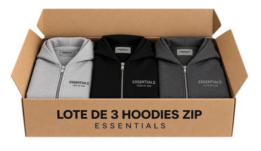 LOTE 3 HOODIES ZIP ESSENTIALS